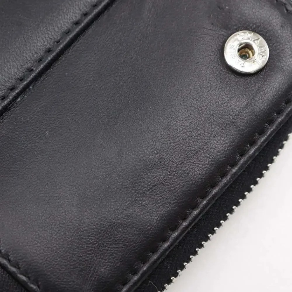 CHANEL Authentic Black Lambskin Leather Wallet